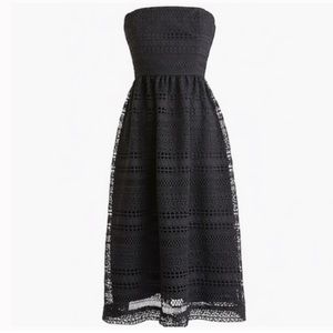J crew tube dress black lace with underlay